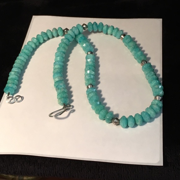 🌺Sold🌺.  Amazonite and Sterling Necklace - Picture 3 of 4